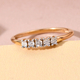 Diamond 5 Stone Ring in 14K Gold Overlay Sterling Silver
