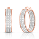New York Close Out Deal- White & Rose Gold Overlay Sterling Silver Hoop Earrings with Clasp