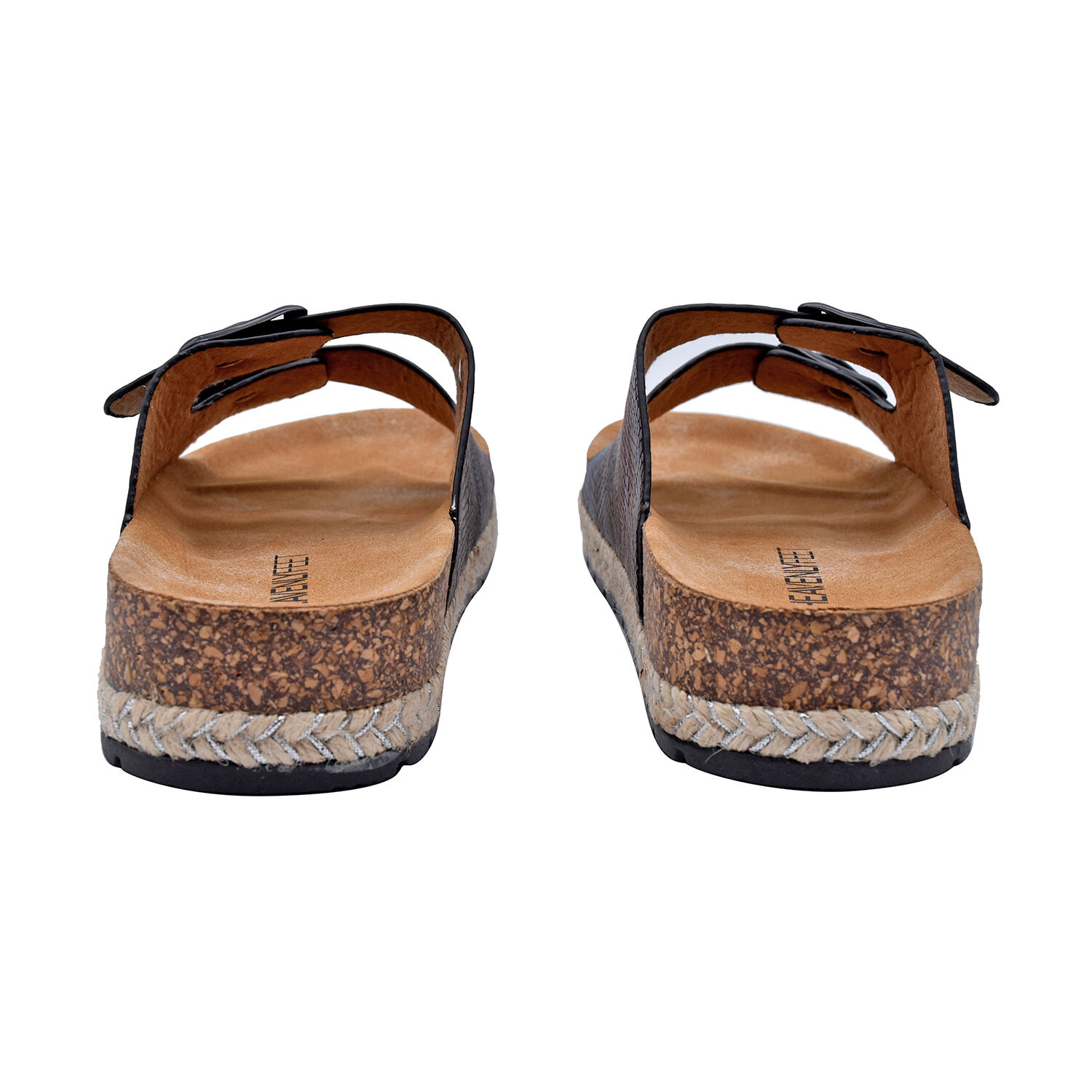 Heavenly Feet Flutter Womens Black and Multi-Coloured Sandals