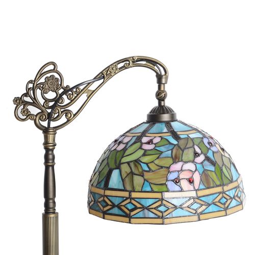 Premium Collection - Tiffany Style Floor Lamp with ... Made of steel with original nickel plating.