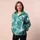LA MAREY Floral Pattern Water-Resistant Jacket - Green and White