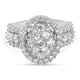 Lustro Stella Platinum Overlay Sterling Silver Cluster Ring Made with Finest CZ 3.80 Ct, Silver wt. 