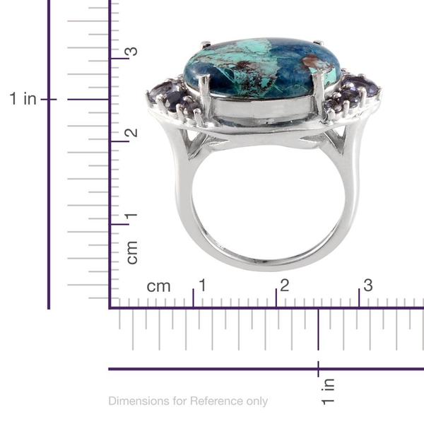 Table Mountain Shadowkite (Ovl 8.75 Ct), Iolite Ring in Platinum Overlay Sterling Silver 9.500 Ct.