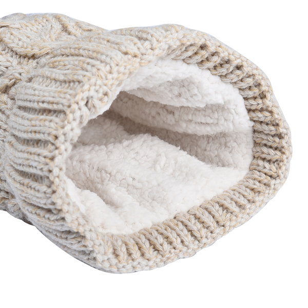 Tjc Essentials Argan Oil Infused Beanie Hat with Bobble (Size 4-7) - Light Brown