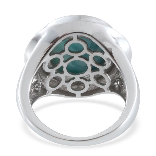 Larimar (Rnd) Solitaire Ring in Platinum Overlay Sterling Silver 6.250 Ct.