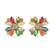 Multi Colour Austrian Crystal Floral Stud Earrings (With Push Back) in Stainless Steel