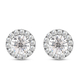 ELANZA Simulated Diamond Detachable Earrings (With Push Back) in Rhodium Overlay Sterling Silver