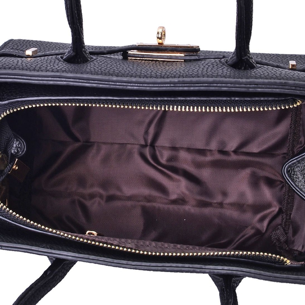 Avenue Black Colour Crossbody Bag with Adjustable and Removable Shoulder Strap (Size 24x20x12 Cm)