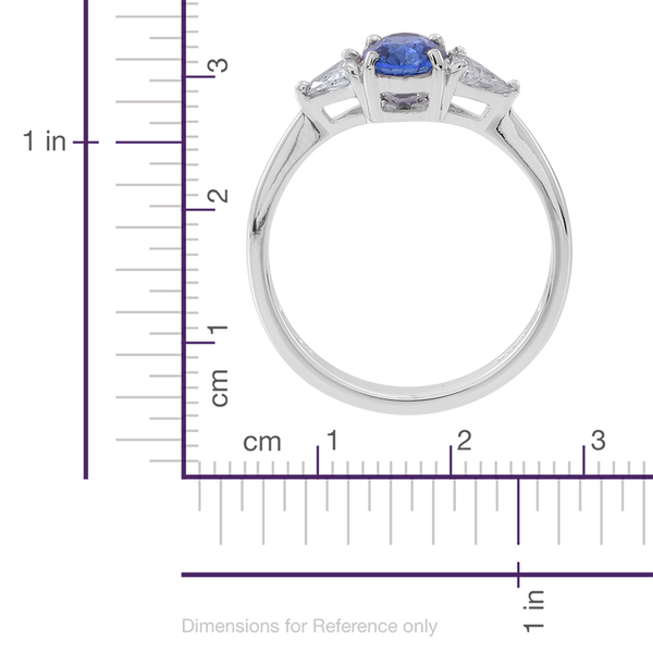 ILIANA 18K W Gold AAA Ceylon Sapphire (Ovl 1.00 Ct), Diamond Ring 1.330 Ct.