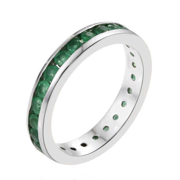 RHAPSODY 950 Platinum AAAA Boyaca Colombian Emerald (Rnd) Full Eternity Band Ring 2.000 Ct.