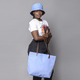 Blue Checkered Pattern Tote Bag with Zipper Closure (45x12x35cm) with FREE Matching Hat