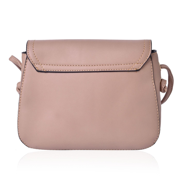 Khaki Colour Crossbody Bag with Shoulder Strap (Size 21.5x17x6.5 Cm)
