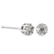 Diamond Pressure Set Floral Earrings (with Push Back) in Platinum Overlay Sterling Silver