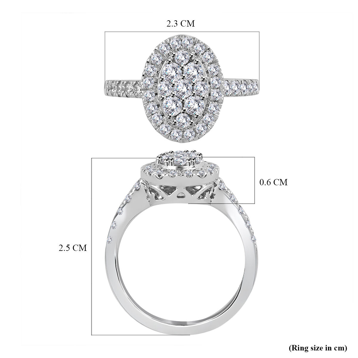 IGI Certified RHAPSODY 950 Platinum VVS VS Diamond Cluster Halo Ring 1.01 Ct