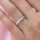 Platinum Overlay Sterling Silver Heart Ring