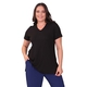 TAMSY Long Solid Coloured Tunic Top (Size S,8-10) - Black