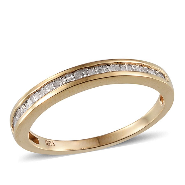 Diamond (Bgt) Half Eternity Band Ring in 14K Gold Overlay Sterling Silver 0.330 Ct.