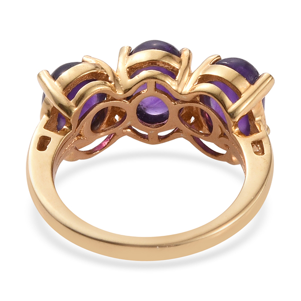 AA Lusaka Amethyst (Ovl) Trilogy Ring in 14K Gold Overlay Sterling Silver 3.500 Ct.