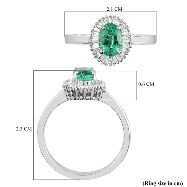 RHAPSODY 950 Platinum AAAA Ethiopian Emerald and Diamond (VS/E-F) Ring 1.02 Ct.