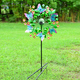 Hand Painted Multi Colour Butterfly Wind Spinner with Solar LED Light (Height 1.8 meter) - Multi