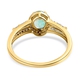 9K Yellow Gold Ethiopian Emerald and Diamond Ring 1.03 Ct.