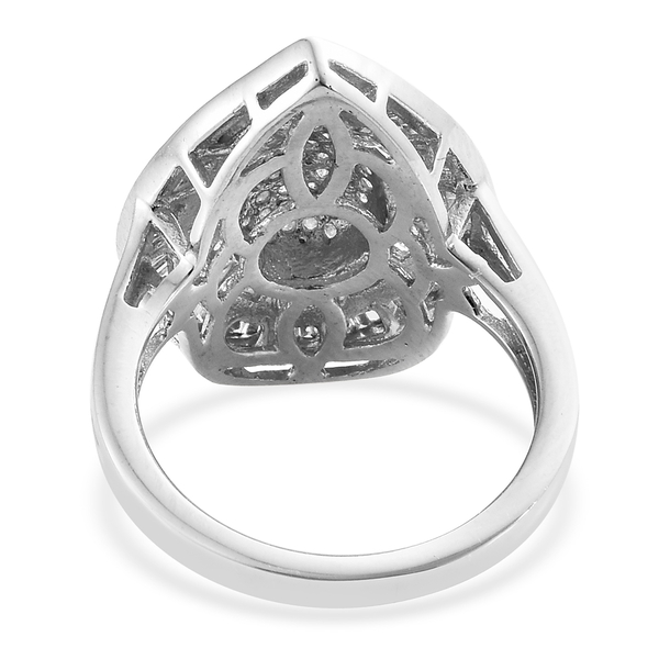 Diamond (Bgt) Ring in Platinum Overlay Sterling Silver 1.000  Ct, Number of Diamonds 174.