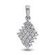 Lustro Stella Platinum Overlay Sterling Silver Cluster Pendant Made with Finest CZ 1.25 Ct.