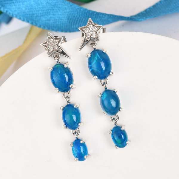 GP Celestial Dream Collection - Miami Blue Welo Opal, Natural Cambodian Zircon and Blue Sapphire Dan