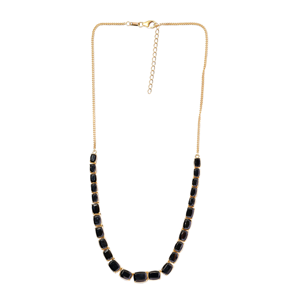 Elite Shungite Necklace (Size - 18 With 2 Inch Extender) in 14K Gold Overlay Sterling Silver, Silver Wt. 16.48 Gms