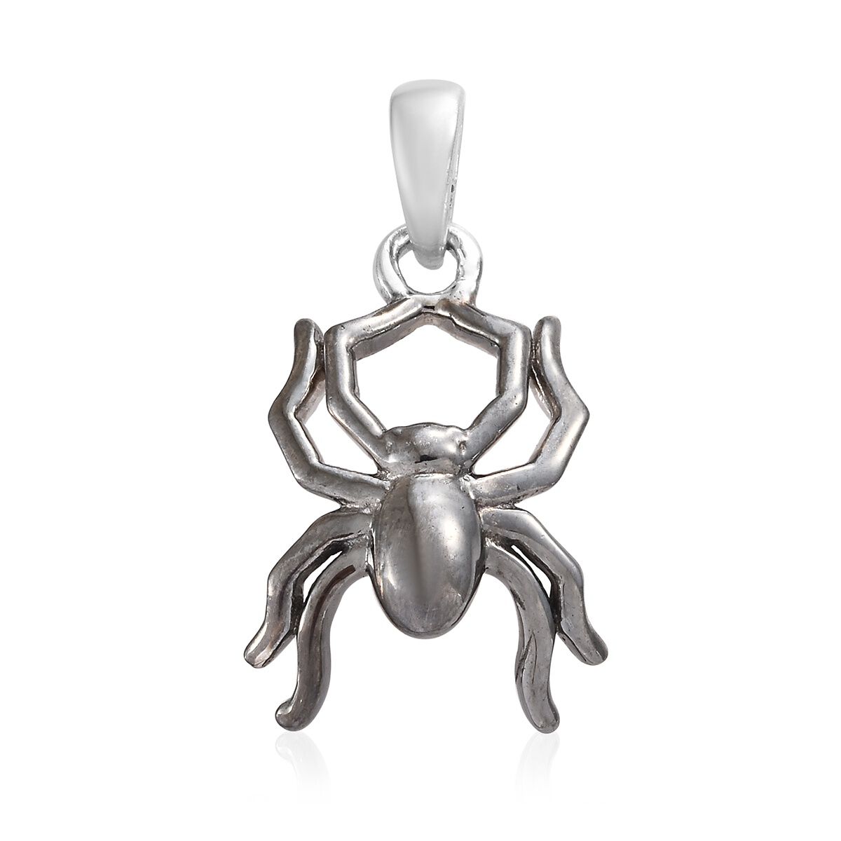 Platinum Overlay and Black Plating Sterling Silver Spider Pendant