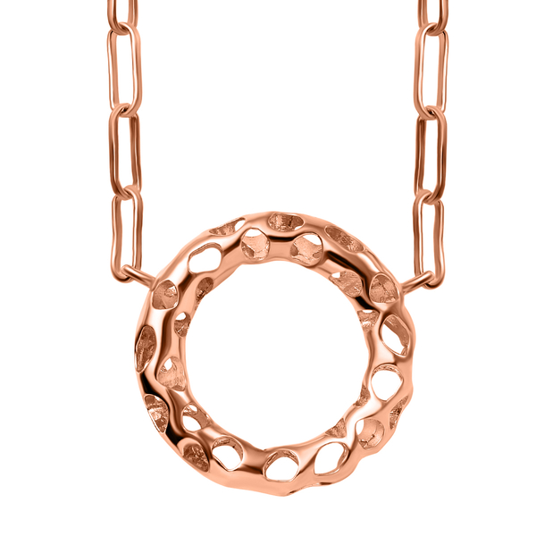 RACHEL GALLEY Allegro Collection - 18K Vermeil Rose Gold Overlay Sterling Silver Circle Paperclip Ne