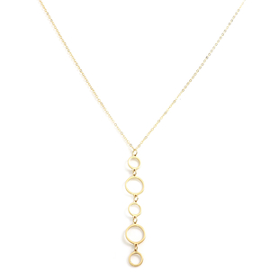 Italian Made - 9K Yellow Gold Eclipse Pendant with Chain(Size 18)