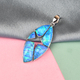 Sajen Silver CELESTIAL COLLECTION- Quartz Doublet Simulated Opal Blue  Pendant in Rhodium Overlay St