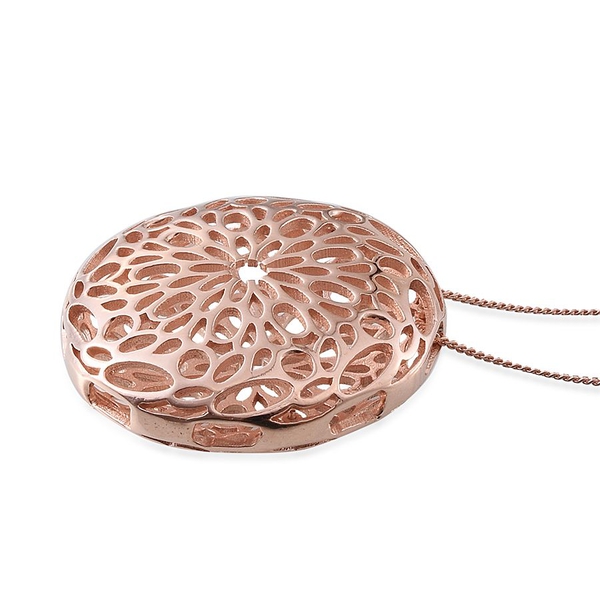 Designer Inspired Rose Gold Overlay Sterling Silver Pendant With Chain, Silver wt 7.52 Gms.