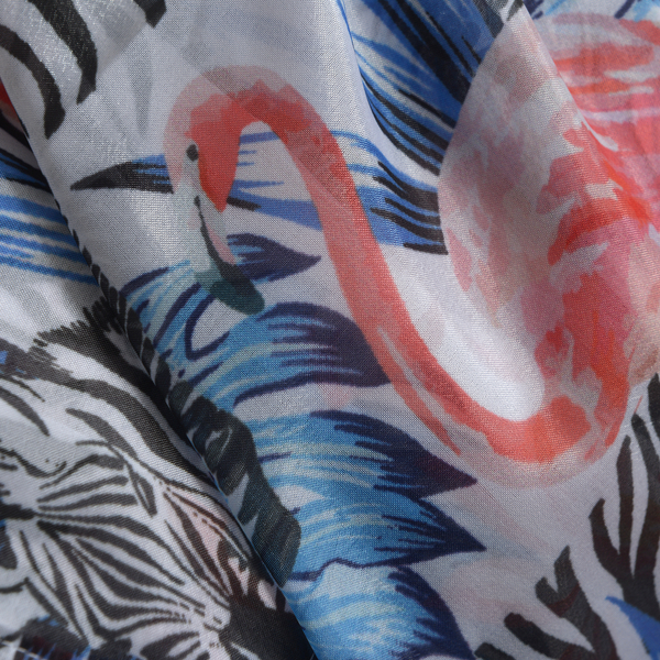 New Arrival- Blue,Black and Multi Colour Flamingo and Zebra Printed Kaftan (Size 90x65 Cm)