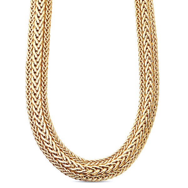 9K Yellow Gold Triple Spiga Collar Necklace (Size - 20) With Lobster Clasp, Gold Wt. 14.05 Gms