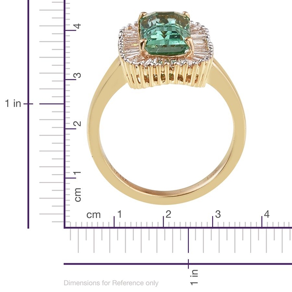 ILIANA 18K Y Gold Boyaca Colombian Emerald (Oct 3.15 Ct), Diamond Ring 4.150 Ct.