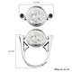 GP Roman Coin Collection - 2 in 1 Amethyst, Kanchanaburi Blue Sapphire Ring in Platinum Overlay Sterling Silver, Silver Wt. 7.21 Gms.