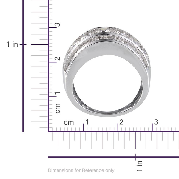 Simulated Diamond (Sqr) Ring in Platinum Overlay Sterling Silver