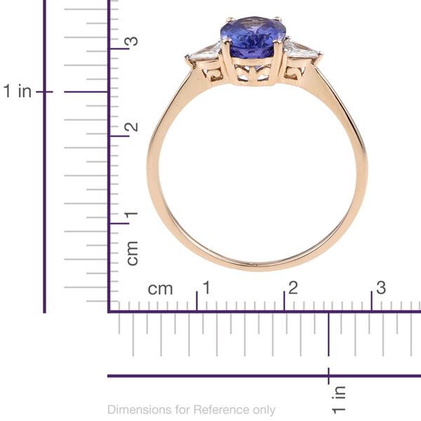14K Y Gold AA Tanzanite (Ovl 2.25 Ct), Diamond (I2/G-H) Ring 2.500 Ct.