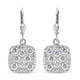 Lustro Stella Platinum Overlay Sterling Silver Dangle Earrings (with Lever Back) Made with Finest CZ