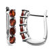 Mozambique Garnet Hoop Earrings in Platinum Overlay Sterling Silver 2.06 Ct.
