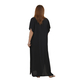 TAMSY 100% Viscose Kaftan with Neckline Embroidery (One Size, 8-22) - Black