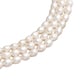 LucyQ Molten Pearl Collection - White Freshwater Pearl Necklace (Size - 18) with Clasp in Rhodium Overlay Sterling Silver