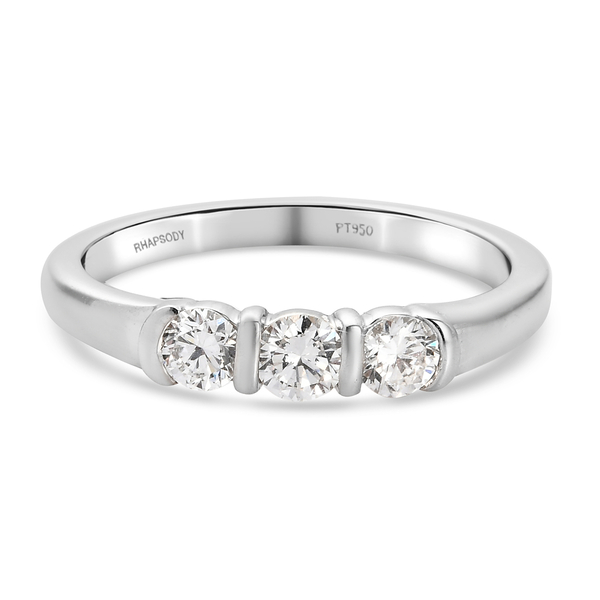 RHAPSODY 950 Platinum Diamond 3 Stone Ring 0.48 Ct.