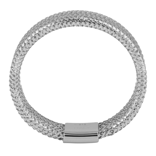 Italian Made - 9K White Gold Stretchable Ring (Size Medium) (Size L to P)