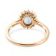 9K Yellow Gold AA Santamaria Aquamarine and Diamond Ring 0.85 Ct.