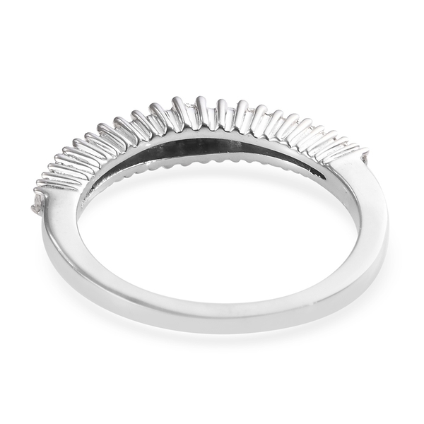 Natural Diamond (Bgt) Half Eternity Ring in Platinum Overlay Sterling Silver 0.25 Ct.