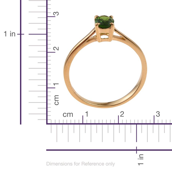 Chrome Diopside (Ovl) Solitaire Ring in 14K Gold Overlay Sterling Silver 0.900 Ct.