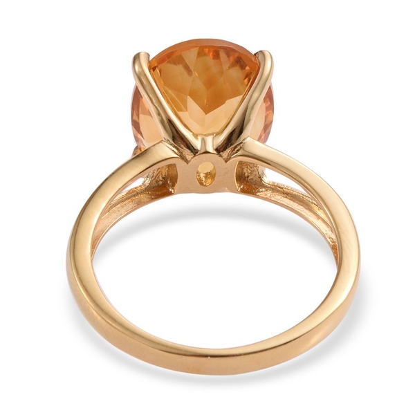 Rare Size AA Citrine (Ovl) Solitaire Ring in 14K Gold Overlay Sterling Silver 9.000 Ct.